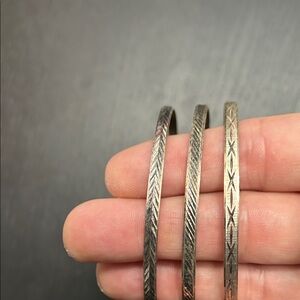 Milor Textured Silver Bracelet Trio